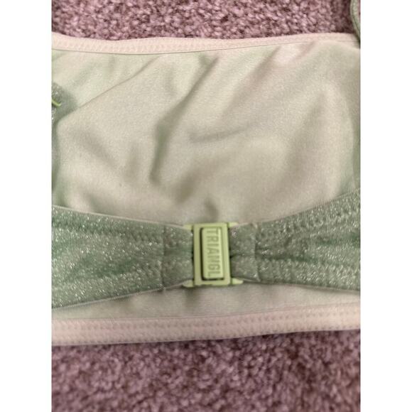 Triangl Mica Sparkle Lime Green Bikini Top, sz large - Picture 5 of 6